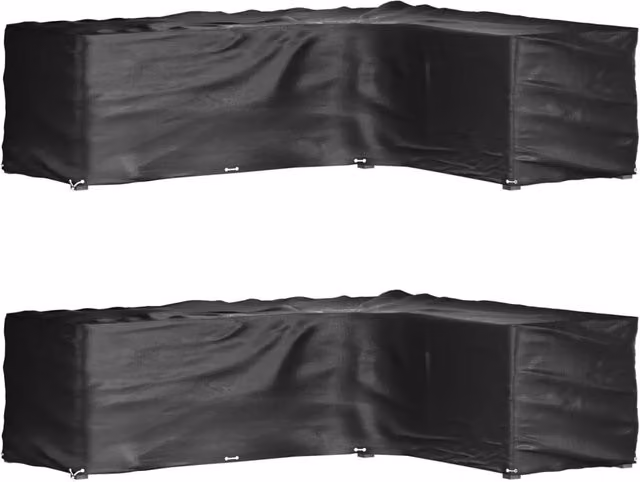 Berkfield Home L-Shaped Garden Furniture Covers, 2 Pack, Black, W/D/H: 285 x 220 x 80 cm