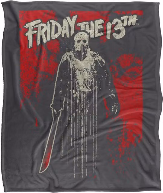 Warner Bros. Friday The 13th Drip Silky Touch Super Soft Fleece Throw Blanket, Multicolour, W: 91.44 cm x H: 147 cm – 6