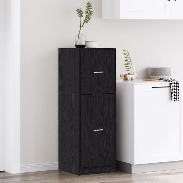 Berkfield Home Apothecary Cabinet in Black Oak, W/D/H: 40 x 41 x 118 cm – 1