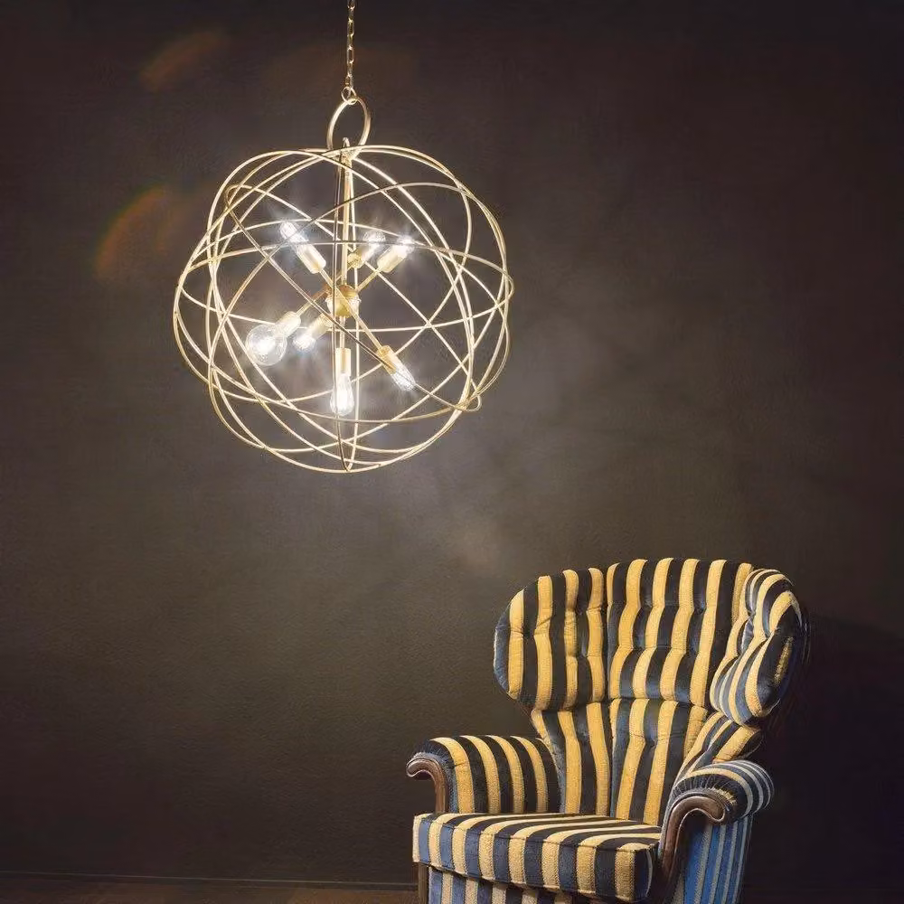 Netlighting Konse 7 Light Spherical Metal Ceiling Pendant in Gold/Brass – 2