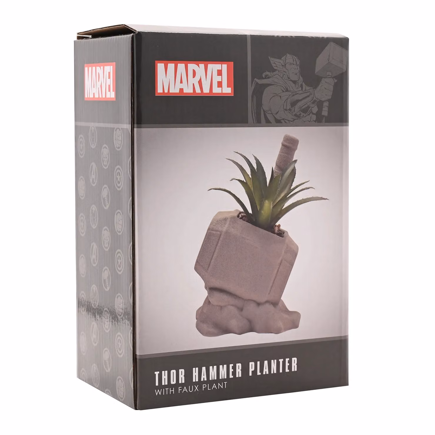 Disney Marvel Thor Hammer Tabletop Planter with Faux Green Plant in Grey – 2