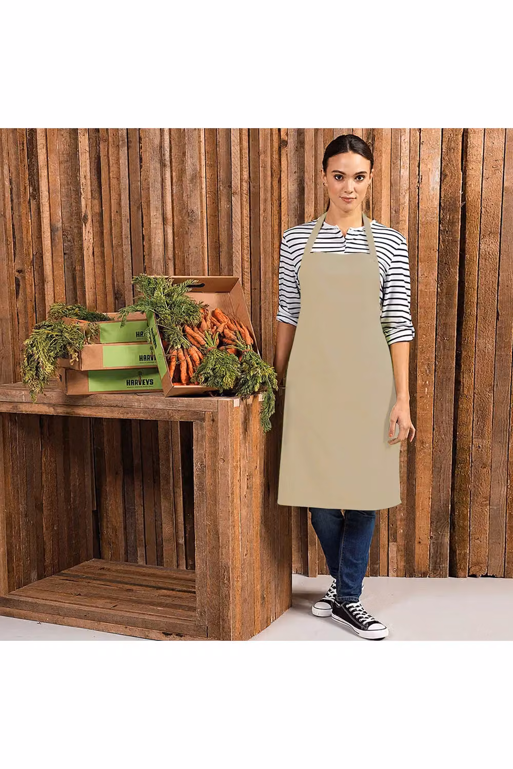 Premier Colours Poly Cotton Professional Bib Apron in Beige – 2