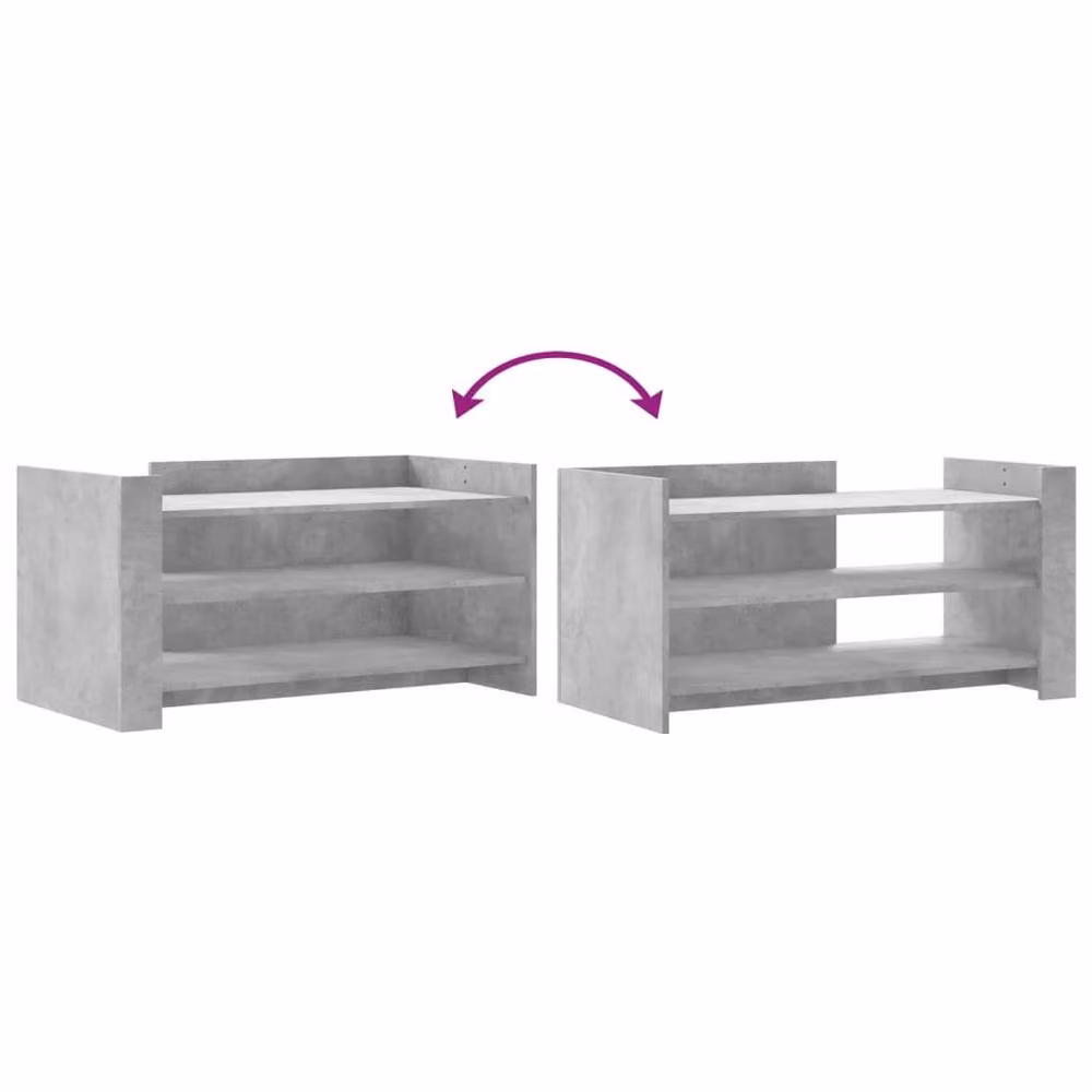 Berkfield Home Concrete Grey Coffee Table in Engineered Wood, W/D/H: 100 x 50 x 50 cm – 3