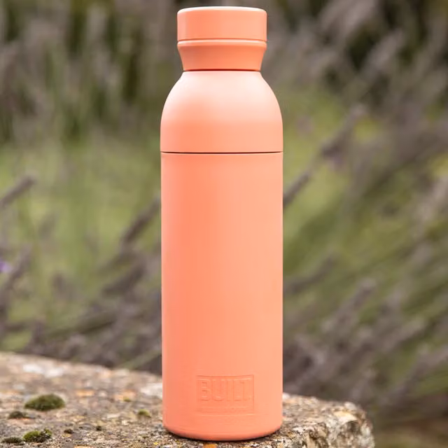 BUILT Planet Leakproof Water Bottle, 500ml, Coral Pink and Orange