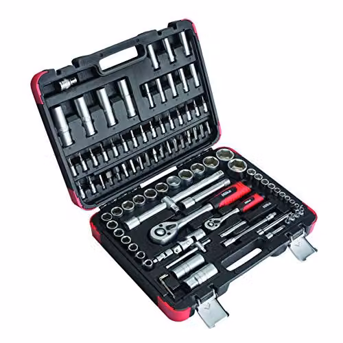 Hilka Tools Dr Socket Set in Black and Silver, Chrome Vanadium and Stainless Steel – 3