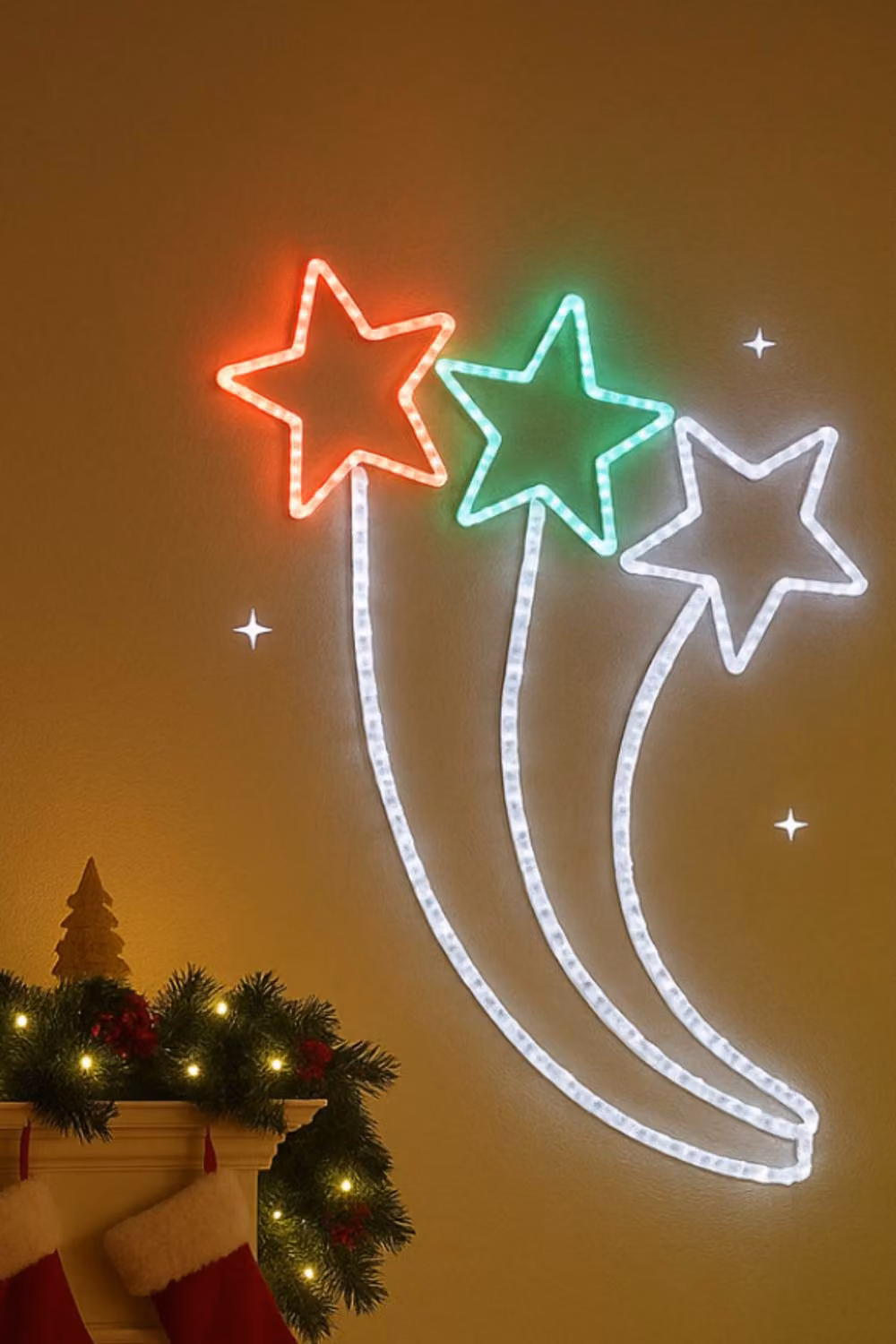 Marco Paul LED Shooting Star Christmas Rope Light Decoration in Warm White and Multicolour – 2