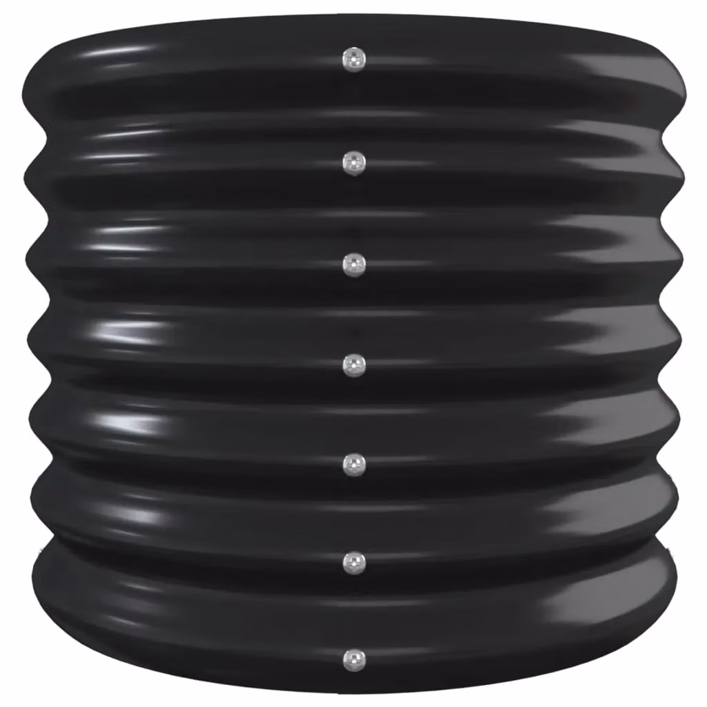 Berkfield Home Garden Powder-coated Steel Raised Bed in Anthracite Black, W/D/H: 332 x 40 x 36 cm – 3