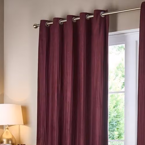Paoletti Corinthian Red Velvet Eyelet Curtain Pair, W: 117 cm, H: 137 cm – 4