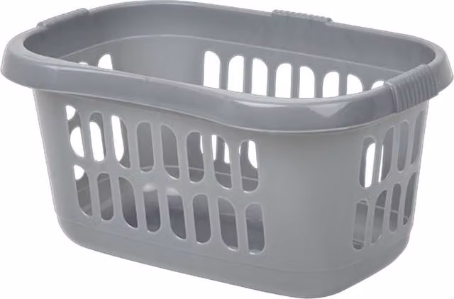 Casa Hipster Laundry Basket with Handles in Silver and Grey