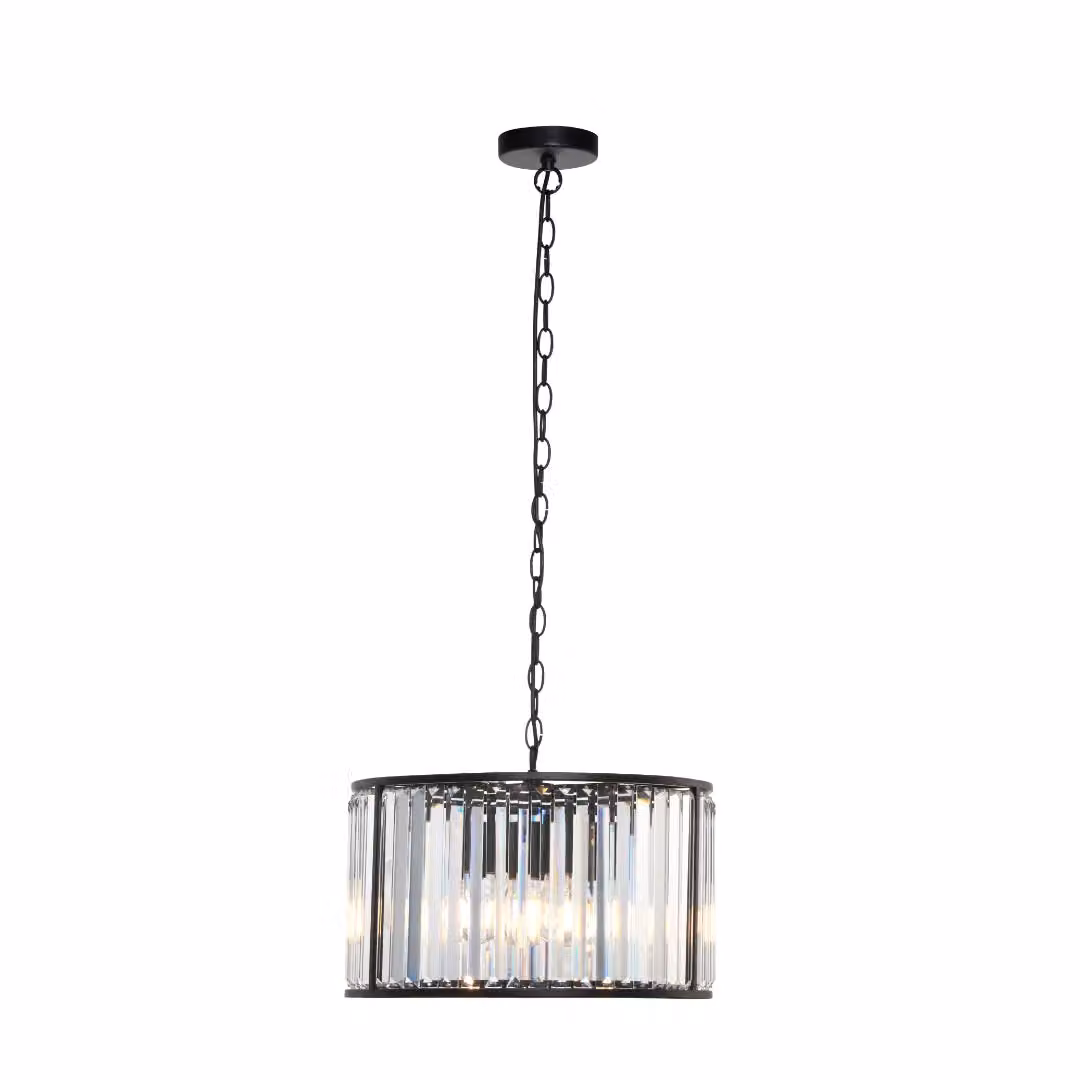 Pagazzi Resto Modern Crystal and Matt Black Dimmable Ceiling Light – 2