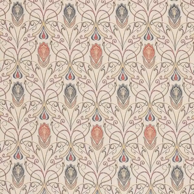 Terrys Verona Fabric Rosso in Red, Beige and Multicolour