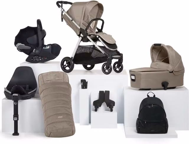 Cybex Flip XT Pushchair Bundle with Cloud T i-Size Baby Car Seat in Fawn (8 Pieces)
