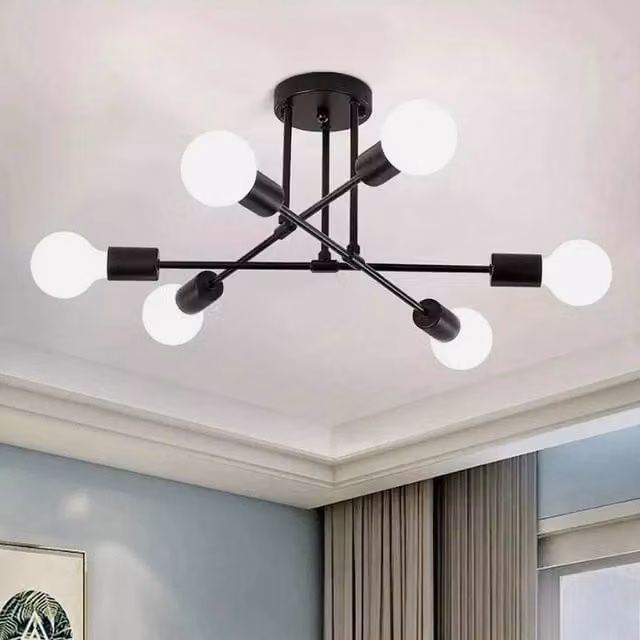 FLAVORA Modern LED Ceiling Chandelier Pendant Light in Black – 1