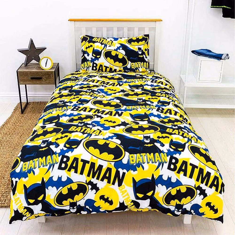 Batman Reversible Graphic Duvet Cover and Pillowcase Set, Multicolour, W/H: 90 x 190 cm – 2