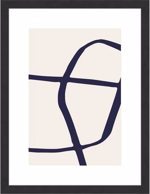 Nielsen Design Velino Rectangular Picture Frame in Black with Glass Front and Abstract Geometric Poster Print, W: 30 cm, H: 40 cm – 1