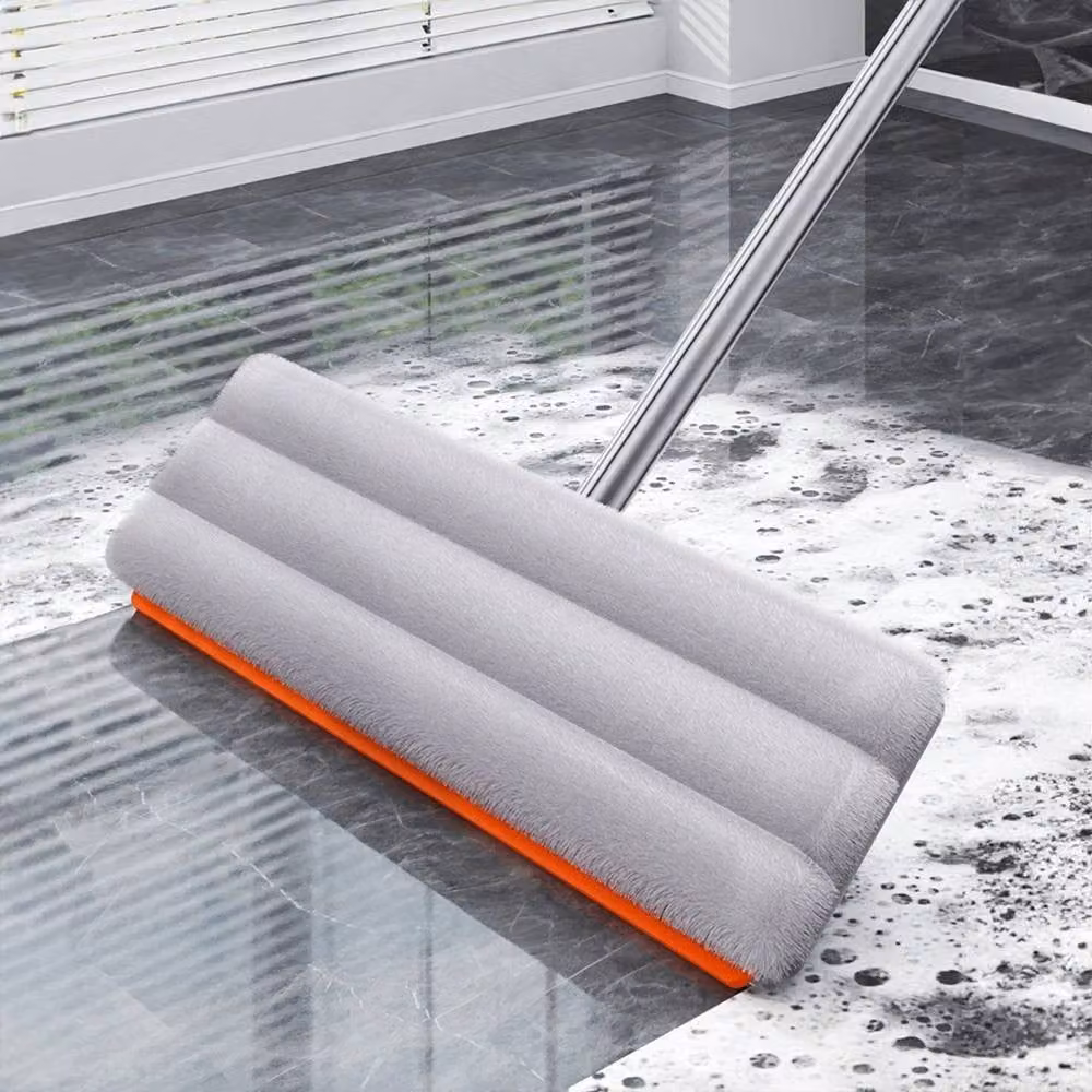 EONLION Premium Flat Mop and Bucket Set with Wringer and Microfibre Refillable Head in White – 4