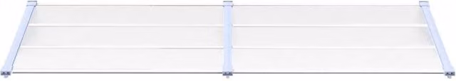 Berkfield Home Durable Polycarbonate and Aluminium Door Canopy in Grey and Transparent, W: 239 cm, H: 90 cm
