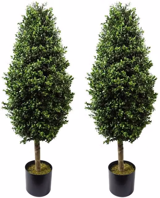 Leaf Pair of Green Buxus Ball Cone Artificial Trees, UV Resistant, Height: 120 cm – 1