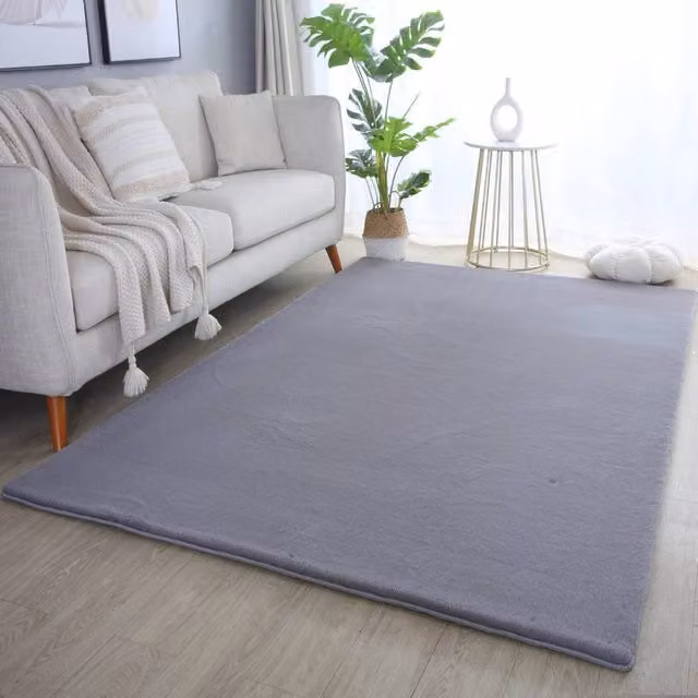 Desire Rugs Plushtale Washable Poly Cotton Area Rug in Anthracite Grey, W/D: 60 x 100 cm