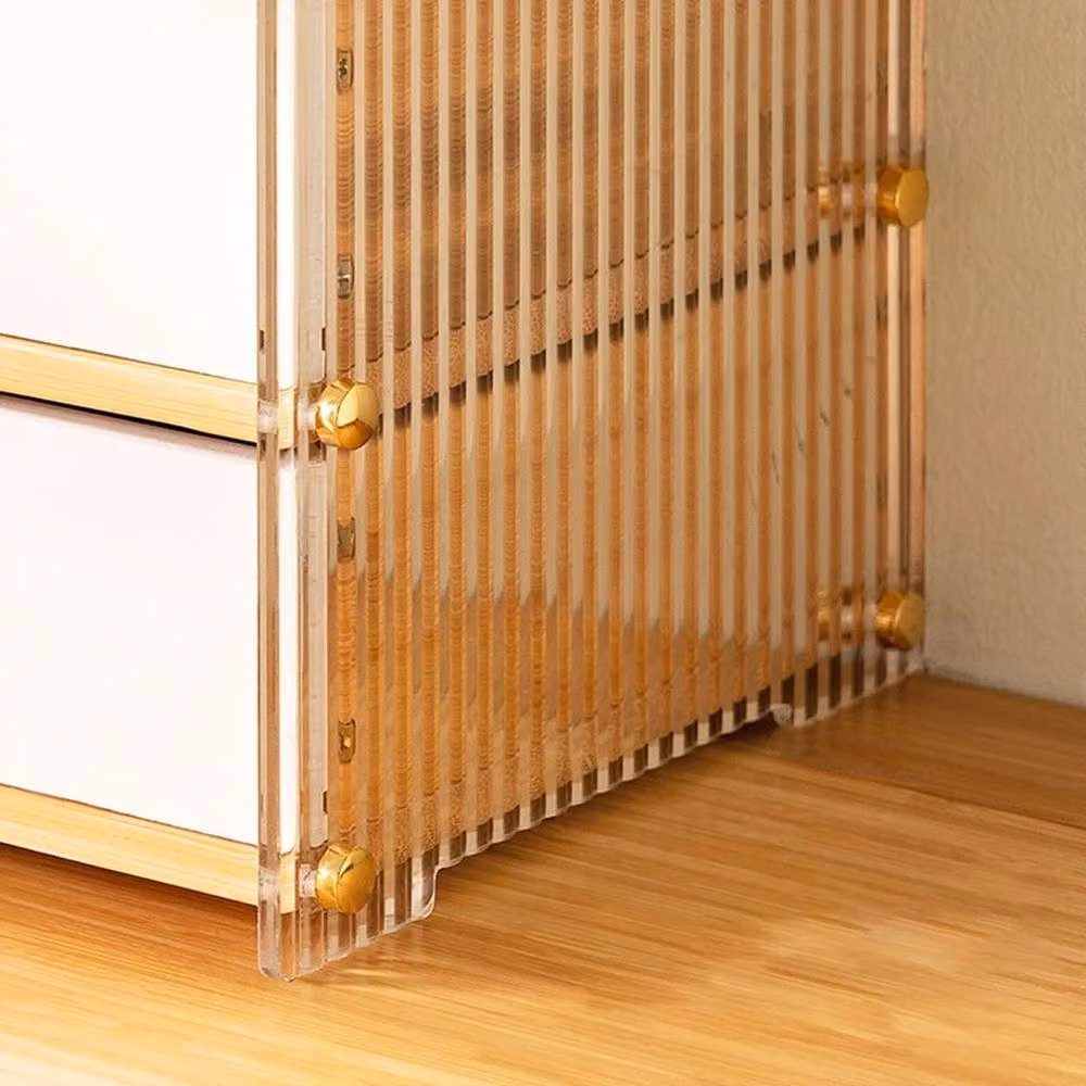 Kelvenix Brown Acrylic and Bamboo Spice Rack for Kitchen Countertop Storage, W: 24 cm, D: 51 cm, H: 44 cm – 2