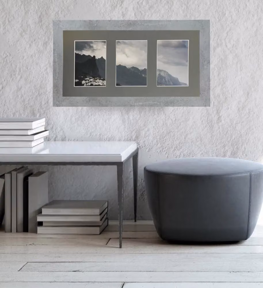 Frames & Mirrors 4U Metro Mineral Grey Rectangular Picture Frame with Dark Grey Mount for 7 x 5 Inch Images – 2
