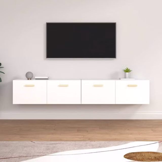 Berkfield Home Wall Mounted Cabinets, 2 Piece, White, W: 100 cm, D: 35 cm, H: 36.5 cm – 1