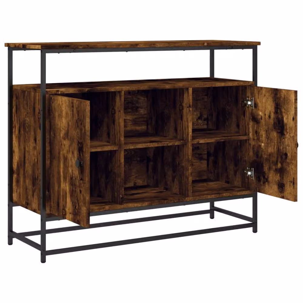 Berkfield Home Smoked Oak Sideboard in Brown, W/D/H: 100 x 35 x 80 cm – 5