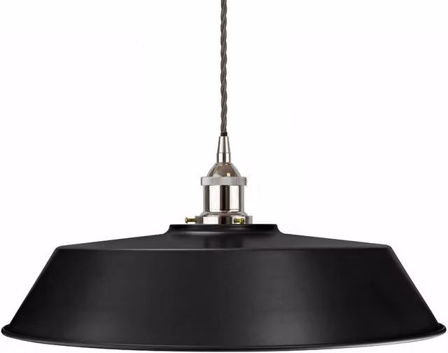 SE Home Chancery Large Pendant Light in Matt Black and Grey Twisted Nickel Metal