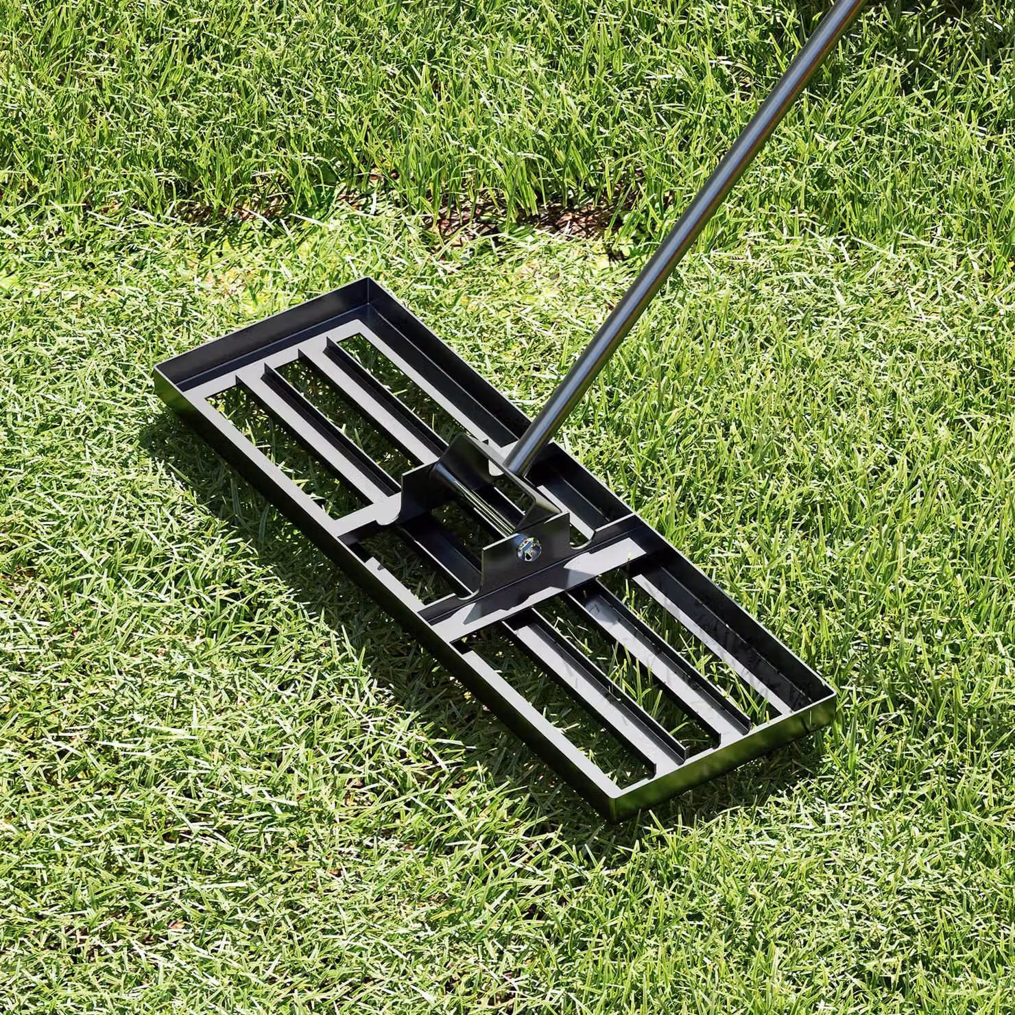 Gymax Heavy Duty Lawn Leveling Rake in Black, W: 75 cm – 6