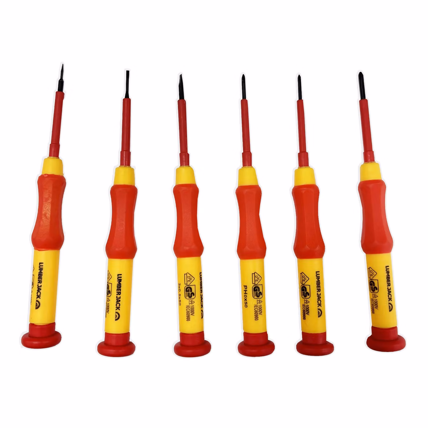 Lumberjack 6-Piece VDE Certified Insulated Precision Screwdriver Set in Red – 6