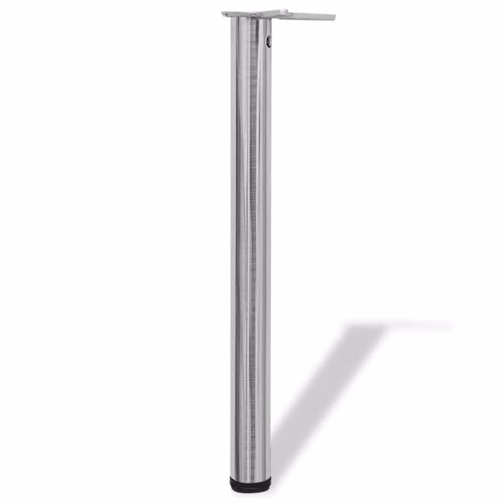 Berkfield Home Sturdy Height Adjustable Table Legs in Brushed Nickel Silver, H: 71 cm – 2