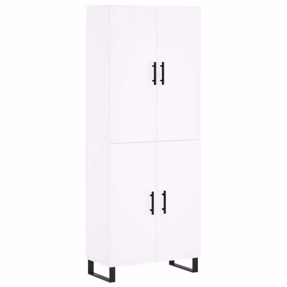Berkfield Home Modern White Matt Highboard with Hinged Doors and Internal Shelves, W/D/H: 69.5 x 34 x 180 cm – 2