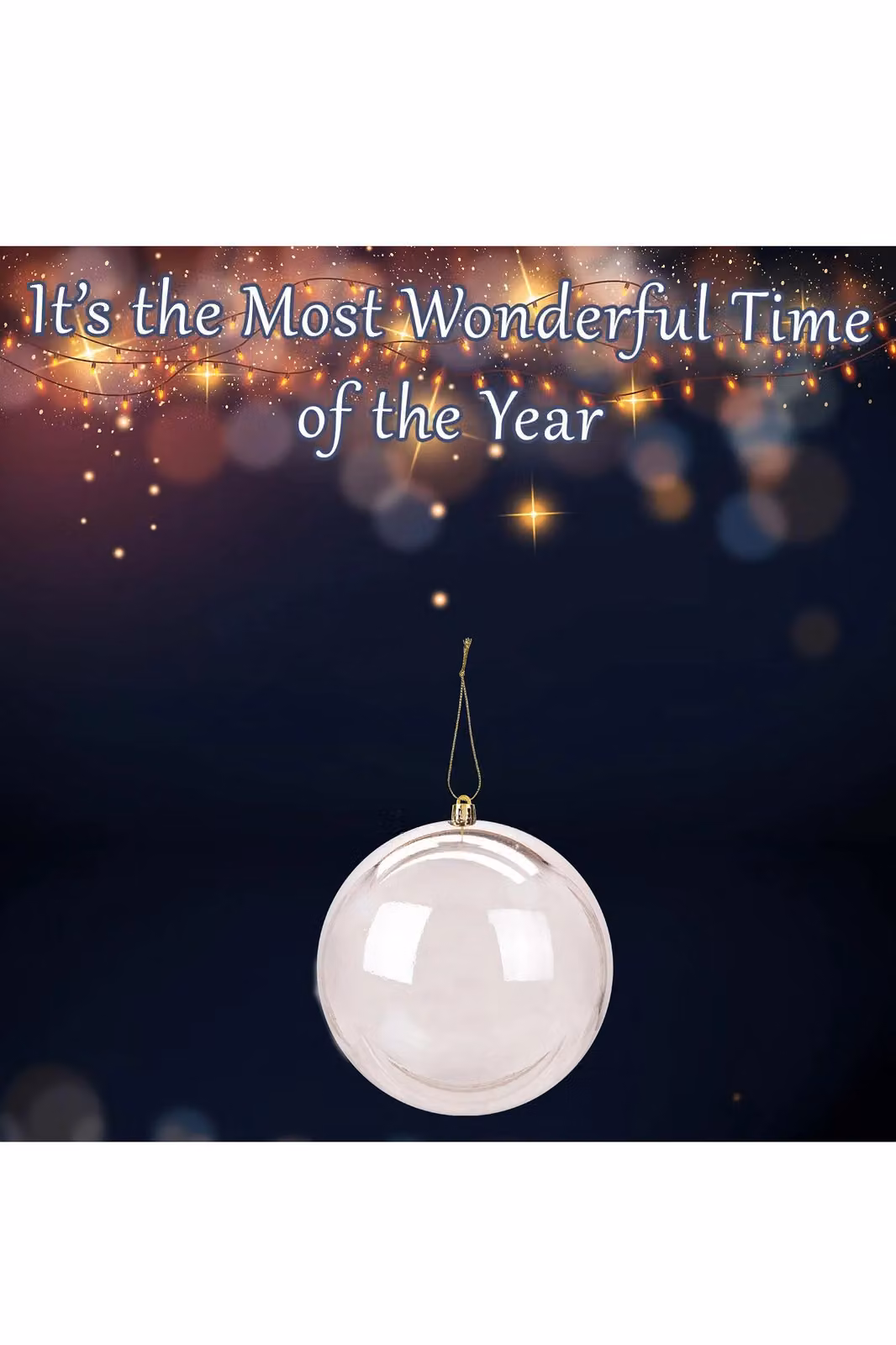 VFM e-Store Gold and Transparent Glass Christmas Bauble Hanging Tree Ornament, Diameter: 14 cm – 2
