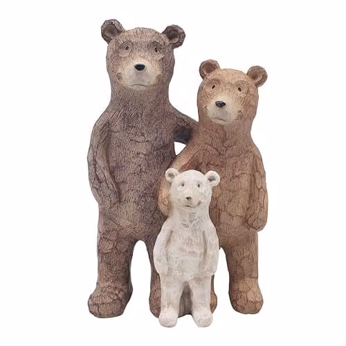 The Leonardo Collection Bear Family Figurine, Brown and Multicolour Stone and Plastic Ornament – 1