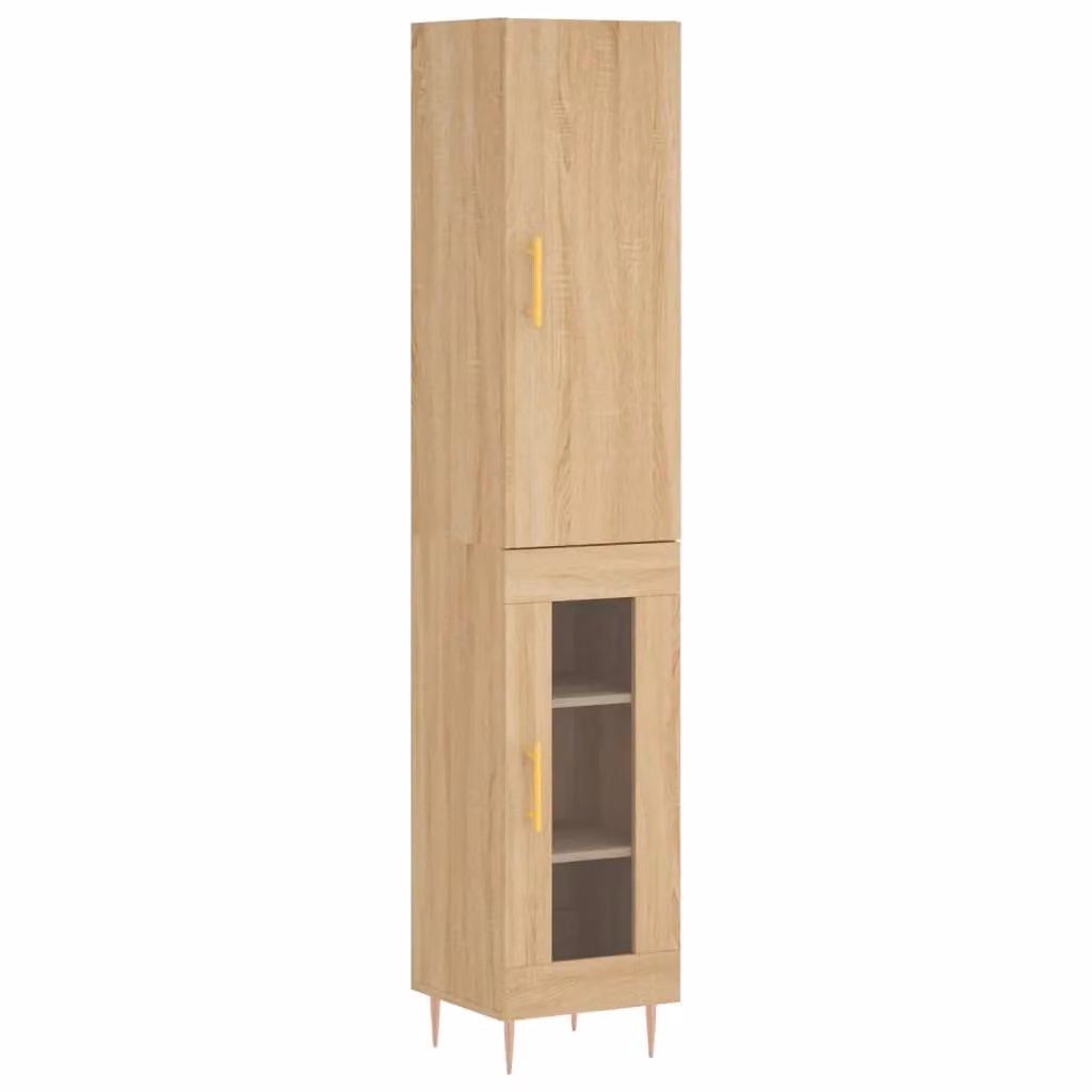 Berkfield Home Sonoma Oak Highboard in Brown, W/D/H: 34.5 x 34 x 180 cm – 2