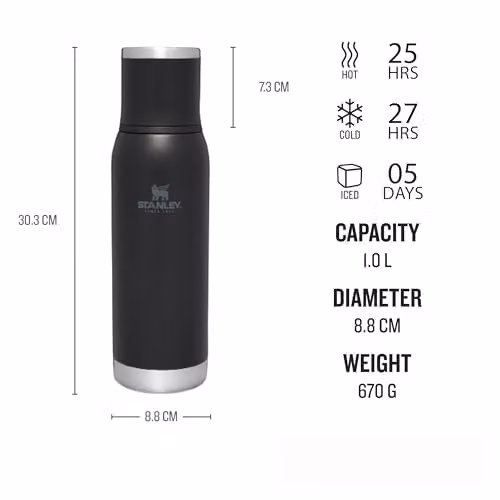 Stanley Adventure To-Go Insulated Thermal Flask, 0.67 l, Black – 2