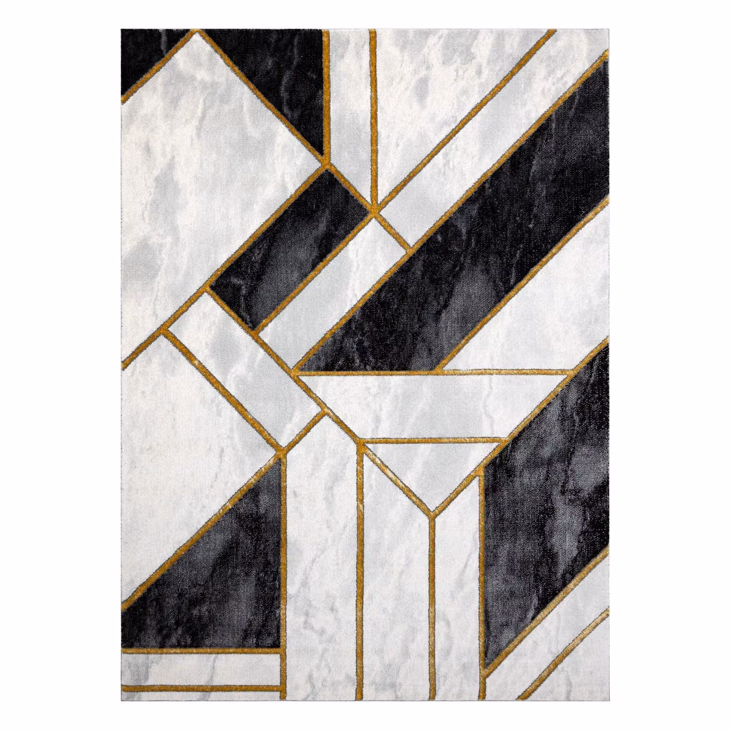 RugsX Emerald Black Geometric Rectangular Rug W: 140 cm, D: 190 cm – 3
