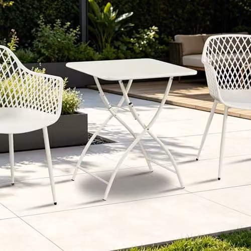 Core Products Rimini Folding Bistro Table, Powder-Coated Alloy Steel Garden Dining Table, W/D: 60 x 60 cm, H: 73.5 cm – 4