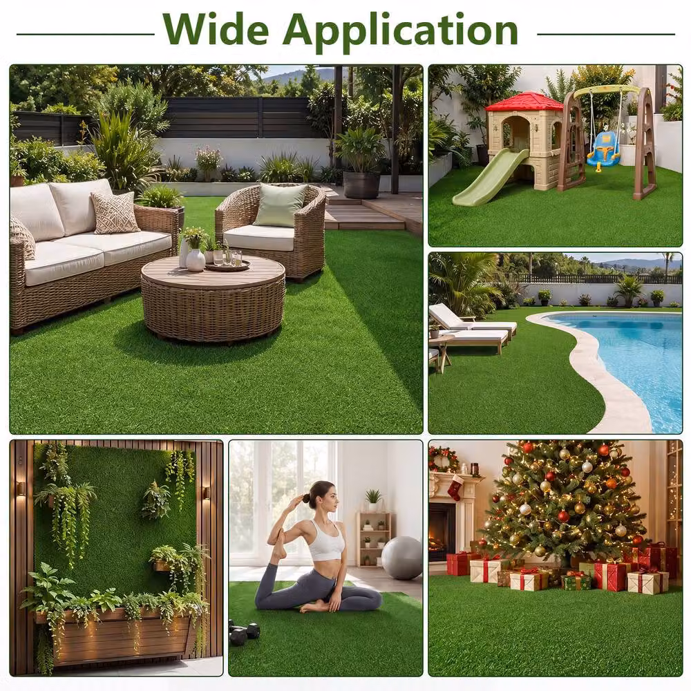 Costway Green Artificial Turf Rug Synthetic Lawn and Dog Potty Pad, W: 5 m, D: 1 m – 9
