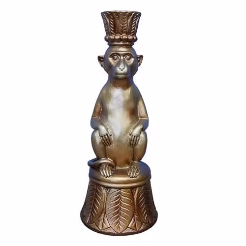 Gifts Direct 2 U Metallic Copper and Bronze Monkey Candle Holder for Taper or Pillar Candles – 1