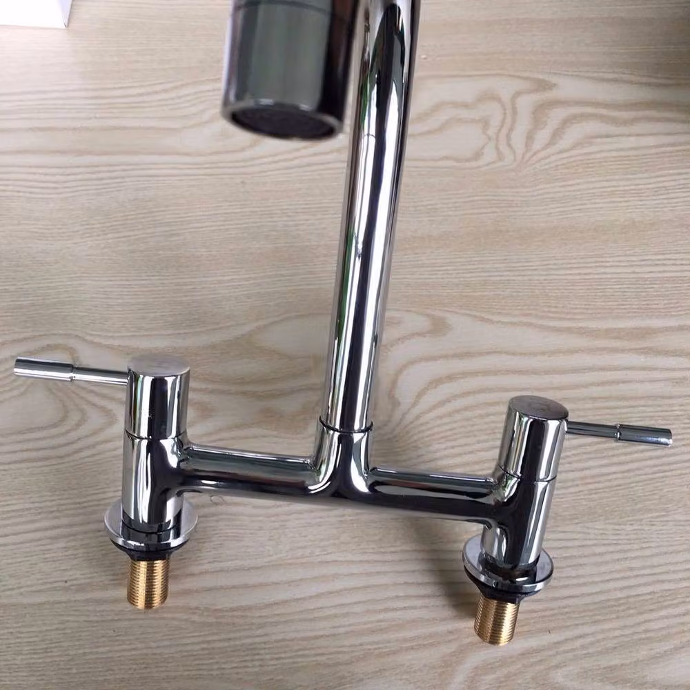 SPETLEK 2 Hole Deck Mounted Kitchen Mixer Tap in Chrome Silver with Single Lever and Swivel Spout – 2