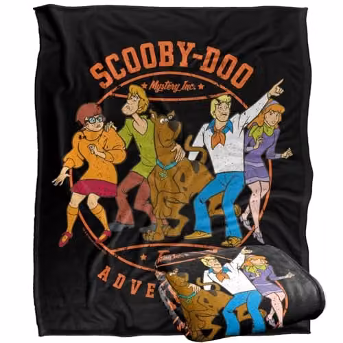 Warner Bros. Scooby Doo Scooby Adventures Silky Touch Super Soft Fleece Throw Blanket, Multicolour, W: 152 cm, D: 127 cm