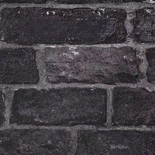 Fresco Industrial City Brick Paste the Paper Wallpaper in Black, White and Grey – 3