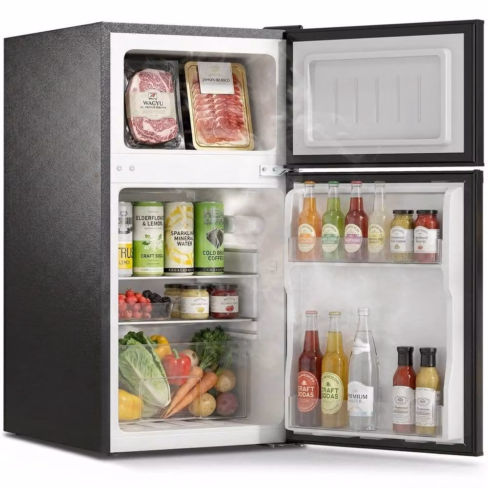 PAWNORA 88L Under Counter Small Fridge Freezer in Black with Reversible Door – 5