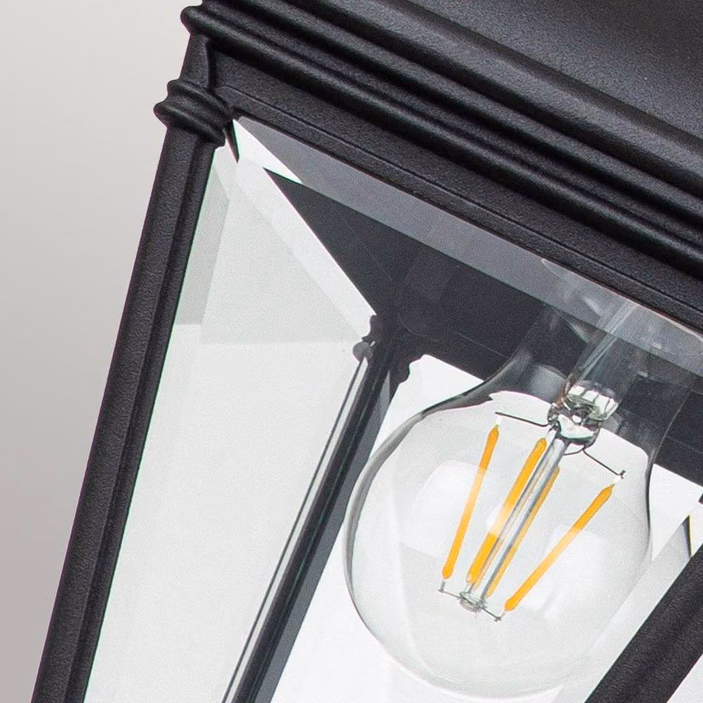 Netlighting Bayview Black Outdoor Pendant Ceiling Light with Transparent Glass and Aluminium, IP44 – 2