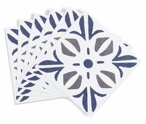d-c-fix Set of 6 Cubia Blue Geometric Tile Stickers, Water-Resistant Self-Adhesive Wall Film, W/D/H: 15 x 15 x 0.135 cm – 2