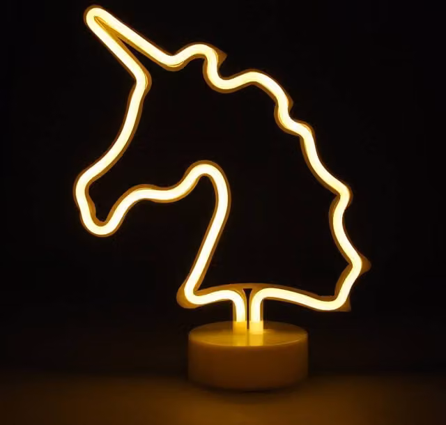 Simpa LED Novelty Neon Unicorn Light in Warm White – 1