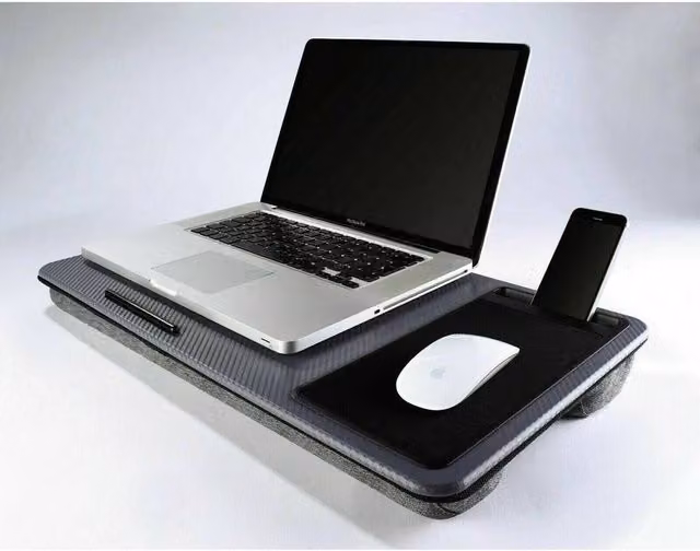 FLAVORA Portable Laptop Cushion Tray Table Lap Desk in Grey