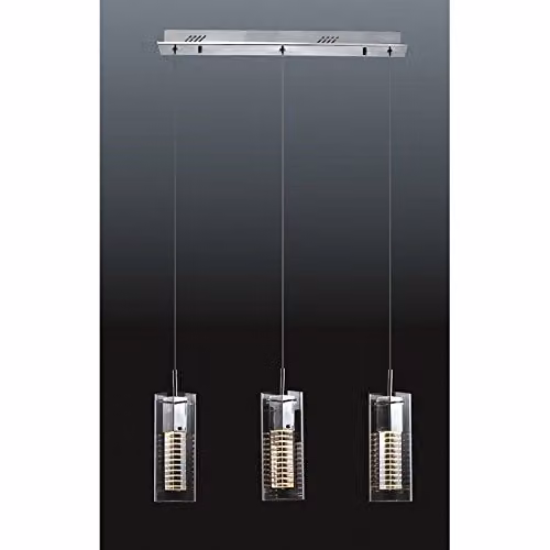 Italux Verizon Modern Bar Pendant Light in Black or Silver