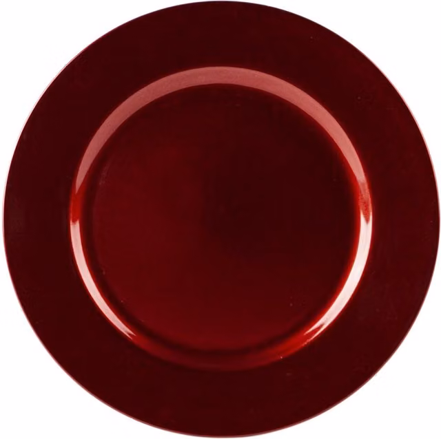 Argon Tableware Metallic Red Melamine Charger Plate, Diameter: 33 cm – 5